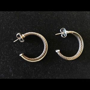 David Yurman Crossover Hoop Earrings with 18k Gold